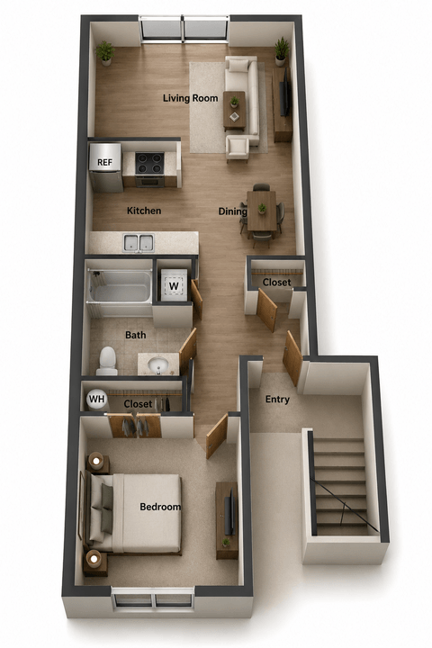1 Bedroom floor plan